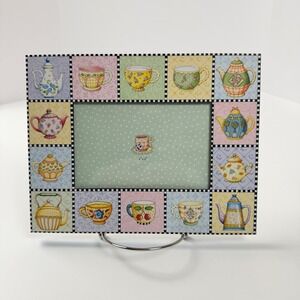 Vintage 2000 Mary Engelbreit Teapots Teacups 4x6 Picture Frame Cottagecore NOS